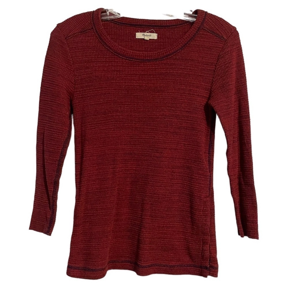Madewell Thermal Side Button Waffle Knit Top